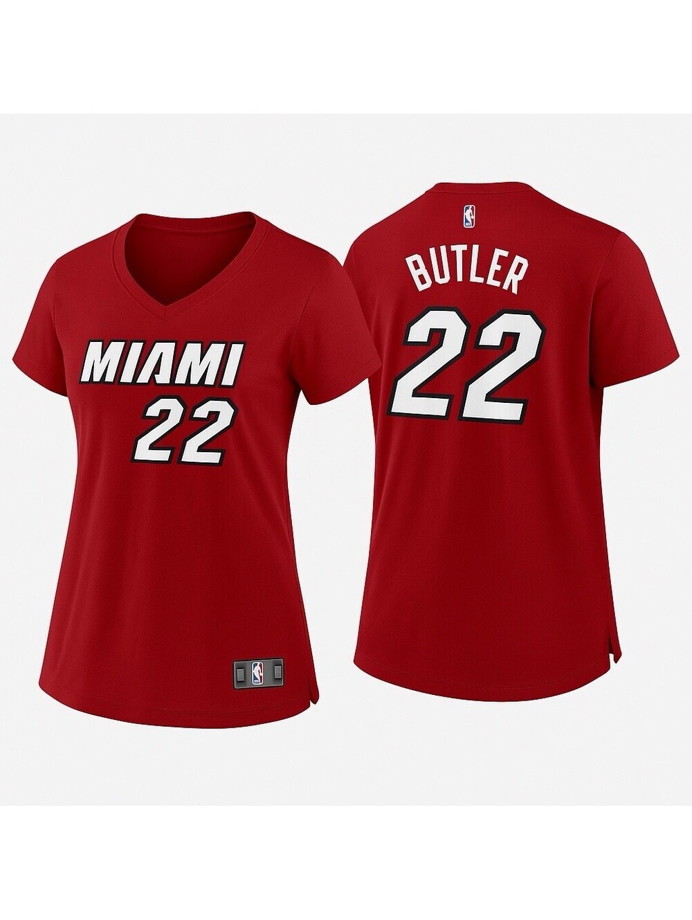 Jimmy Butler Miami Heat Womens Jersey Red Fanatics V-Neck Large L NBA #22